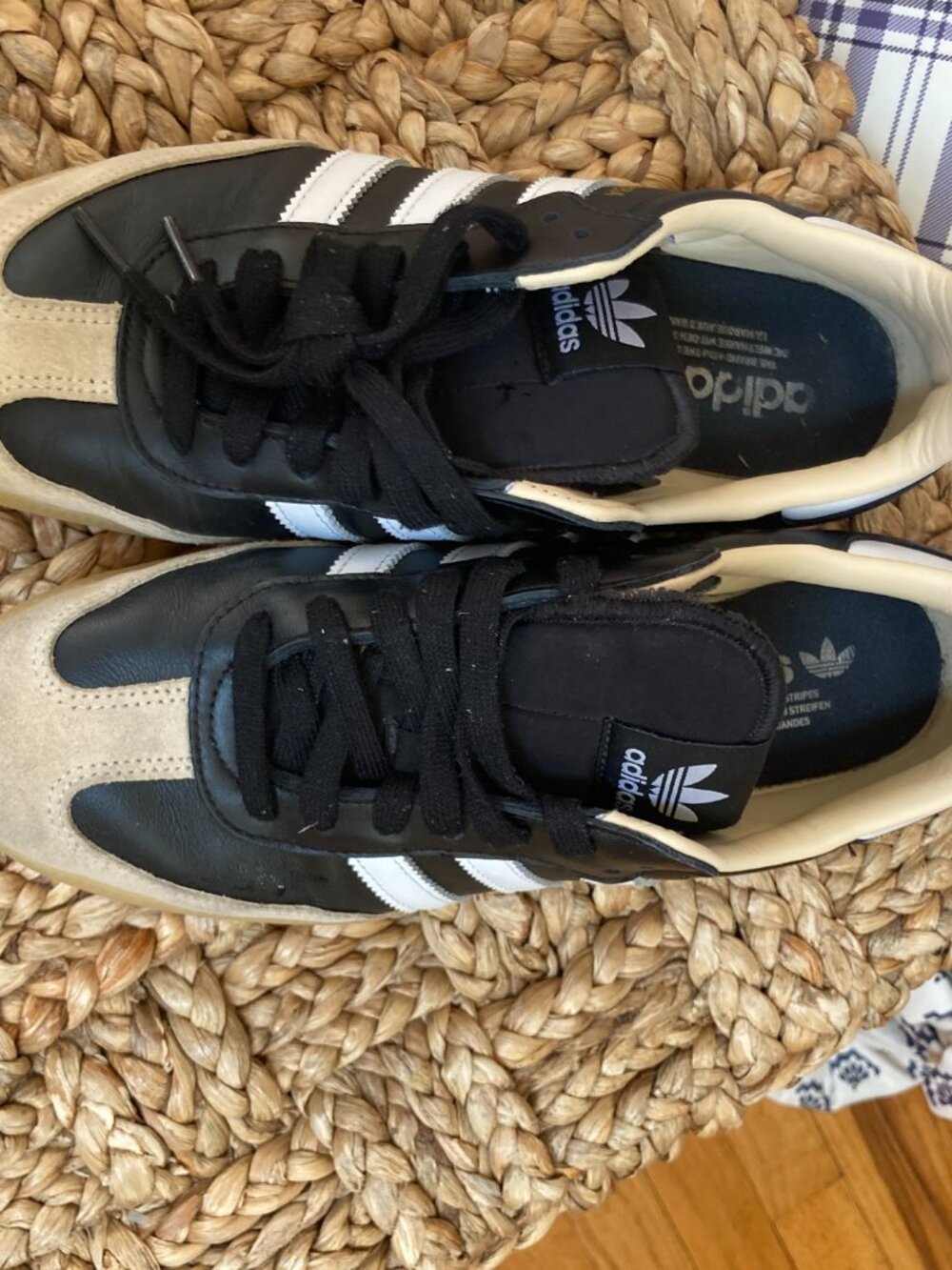 Adidas Samba OG Black White Beige Suede Gum Sole Sneakers Men’s 7.5 / Women’s 8 - Picture 11 of 12